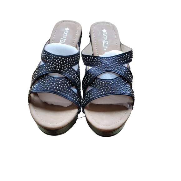 Patrizia by Spring Step‎ ARISTOCRAT Women’s Black Wedge Sandals Size 38(US7.5-8) - Picture 1 of 4